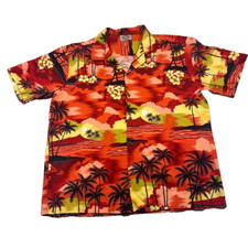 Vintage Pacific Legend Hawaiian Shirt Mens 2XL Floral Cotton Made in USA Camp