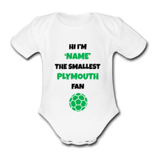 PLYMOUTH @argyle Babygrow Baby vest grow gift custom FOOTBALL Personalised