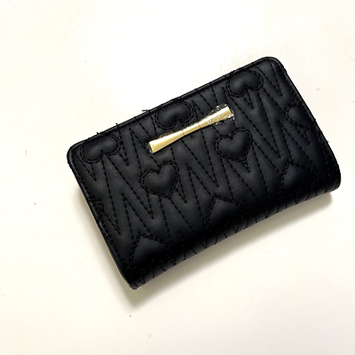 NWOT BETSEY JOHNSON Bifold Wallet Coin Pouch Faux Leather Heart Quilted Stitched NWT BETSEY JOHNSON Bifold Wallet Coin Pouch Heart Quilted  main image 3