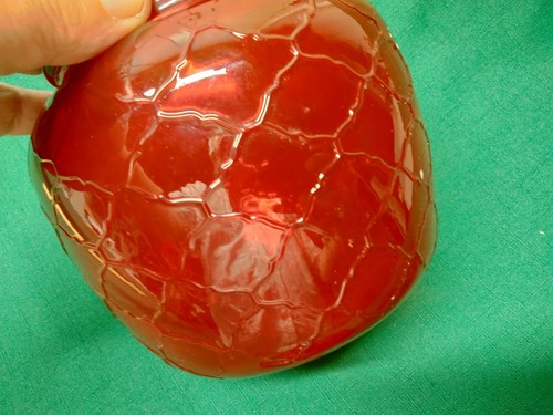 Vintage 1960er FENTON gestepptes Diamant-Bisquit-Glas ~ rotes Kunstglas 7 Zoll Kanister - Bild 5 von 9