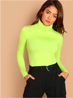 green turtleneck top