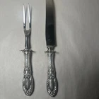 Towle King Richard Knife & Fork Steak Carving Set Sterling & Stainless