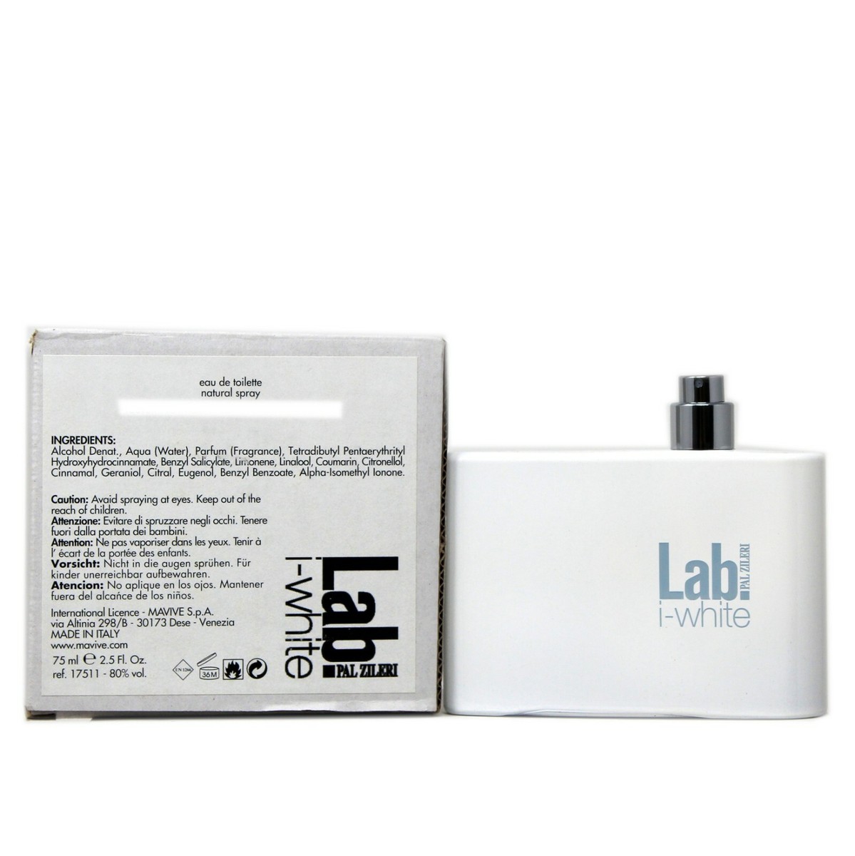 PAL ZILERI LAB I-WHITE EAU DE TOILETTE NATURAL SPRAY 75ML/2.5 FL