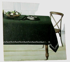 ELRENE HOLLY JOLLY Cutwork Tablecloth 60" x 102" Oblong GREEN