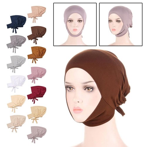 Damen weiches Kopftuch Mütze Gummizug Kappe Turban Kopftuch Haarschmuck Hijab W9