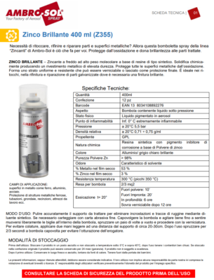 AMBRO-SOL Zinco Spray Zincante A Freddo 400ml | Scegli Il Colore: Chiaro, Scuro O Brillante