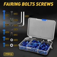 177PCS Blue Fairing Bolt Kit Windshield Fender Bodywork Screws Set Universal EAW