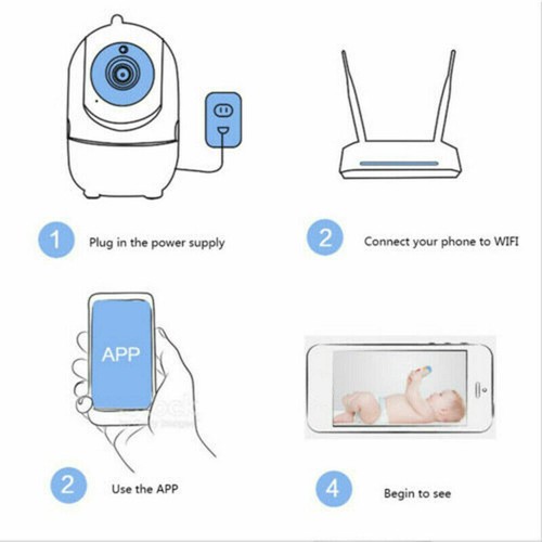 1080P WiFi Wireless Indoor Home Security Camera Night Vision Baby Pet Monitor - Picture 5 of 12