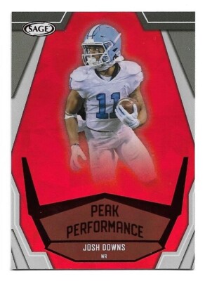 Josh Downs 2023 Sage Peak Performance RED #PK-JD  North Carolina Tar Heels