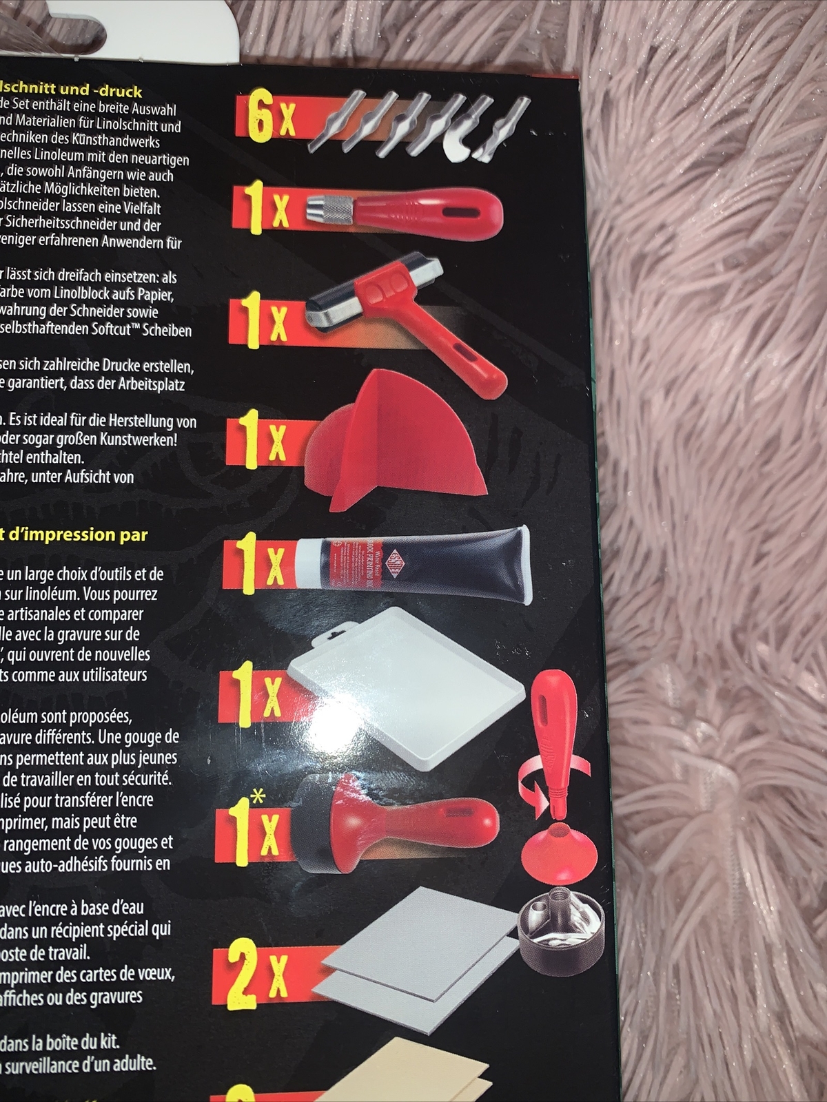 ESSDEE LINO CUTTING & PRINTING CRAFT KIT 23 PIECES SET CREATE STAMPS