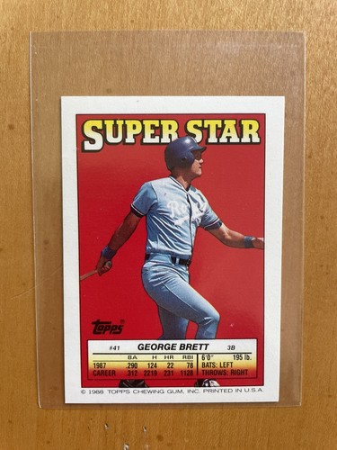 1988 Topps Stickers #41 George Brett Super Star Eric Davis Foil On Back ...