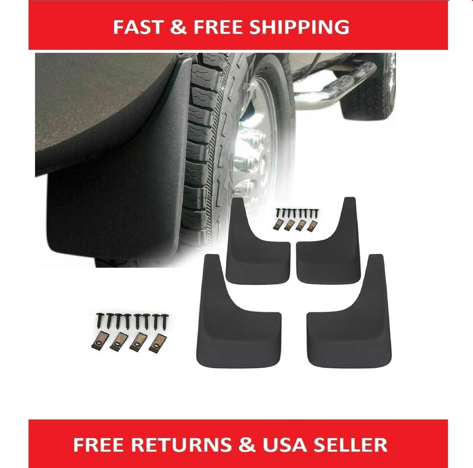 Mud Flaps Splash Guards Fit For 2001-2014 Chevy Silverado 1500 2500 3500 4PCS-image