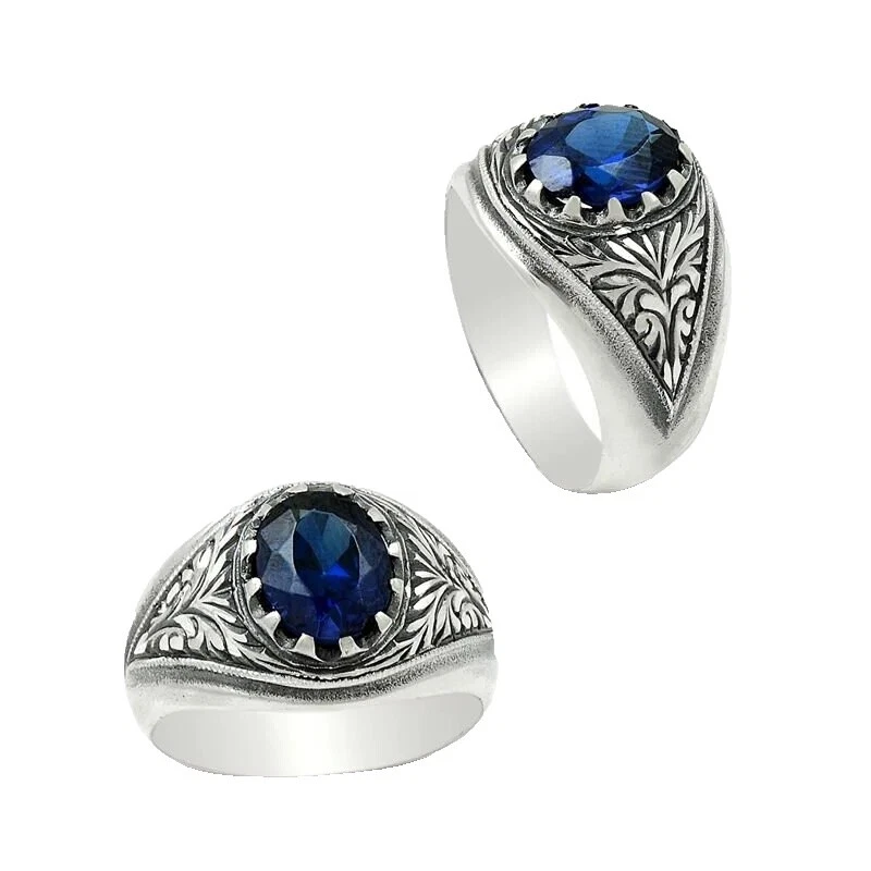 Anillos de moda piedra Zafiro dedo completo