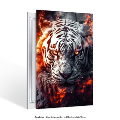 WANDBILD TIGER TIER , MODERN KUNST , ACRYLGLAS LEINWAND POSTER BILDER DECORATION