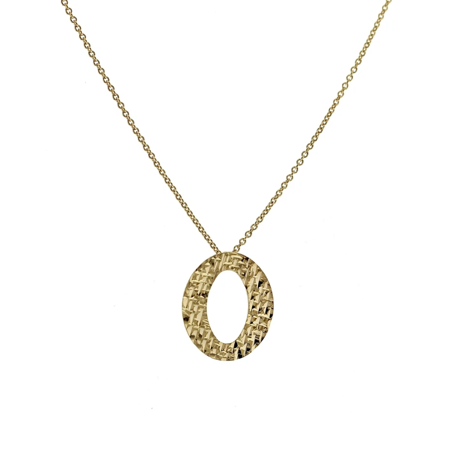 Auténtico collar ovalado Roberto Coin oro amarillo 18K elegante y brillante talla 17" Foto 2 de 4