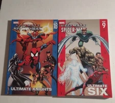 Lot of 2 Comics Ultimate Spider-Man Vol 9 Ultimate Six & Vol 18 Ultimate Knights