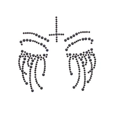 ZAC'S ALTER EGO Jet Black Evil Nun Halloween Face Gems/Jewels Set