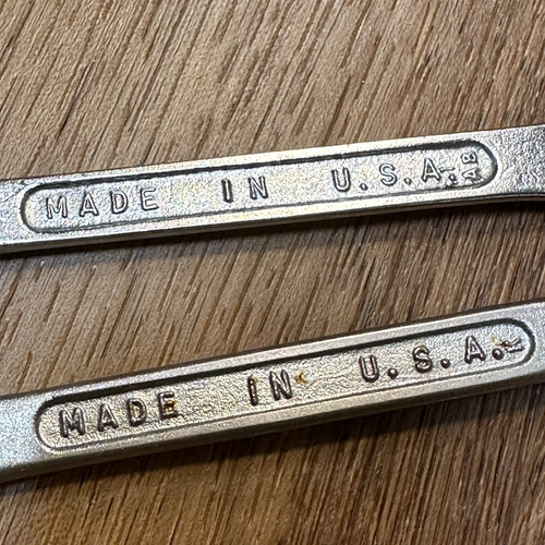 Lot of 2 Vintage Generic USA 7/16" Combination Wrench 12 Point Forged Steel - Picture 3 of 7
