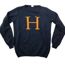 Harry Potter H Letter Sweater Dark Blue Acrylic Size Adult Small