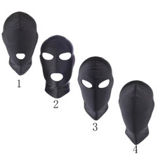 Head Face Mask Open Eye Mouth Spandex Headgear Bondage Open Mouth BDSM Unisex