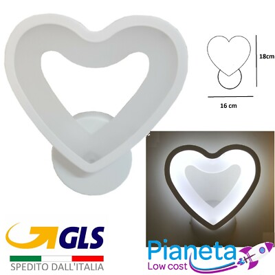 Vetrineinrete® Applique led con doppio cuore 12 watt a