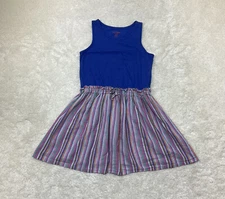 Cat & Jack Girls Size L (10-12) Multicolor Tank Dress Striped Skirt