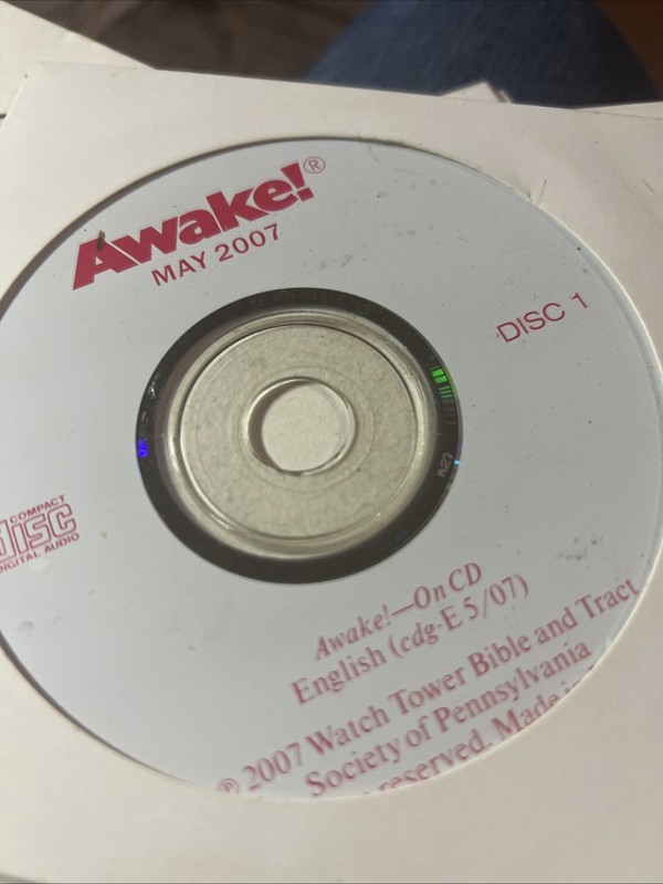 2007 Jehovah's Witness The Awake Magazine CDs  Two Cd Disc  May 2007