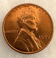 1959 Lincoln Memorial Cent RD No Mint Mark Error Coin, L-Rim and More to Observe
