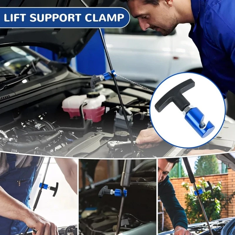 Soporte de elevación de abrazadera de puntales para capó de coche 2 piezas clip de retención varilla soporte de retención Foto 2 de 4