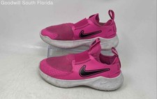 Nike Kids Flex Runner 3 Pink Black White Slip-On Sneakers Shoes Size 3.5Y