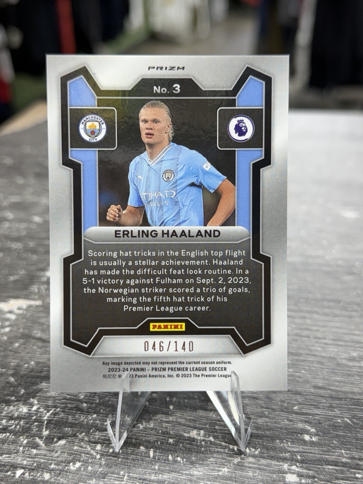 Panini 2023-24 Pink Mosaic Prizm Premier Erling Haaland /140 #3 Manchester City view 2