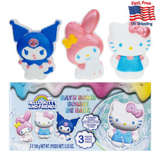 Hello Kitty Friends Bath Bombs for Kids. Rainbow Colors, Berry Scented