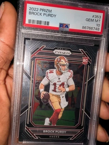Panini Prizm 2022 Brock Purdy #353 Rookie Base San Francisco 49ers PSA 10