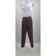 Fundamental Things Petites Vintage Wool pleated pants burgundy Size 4 Preppy