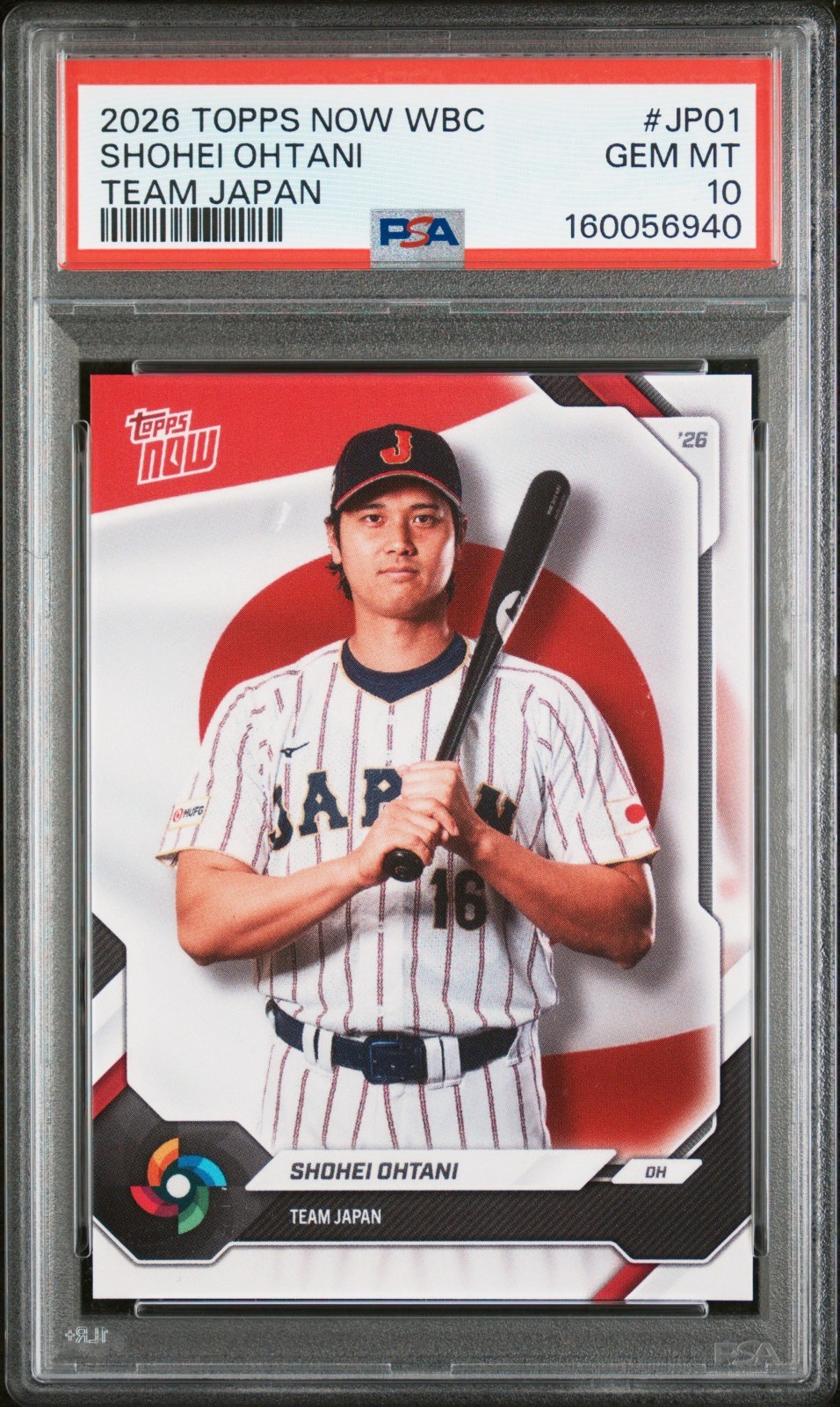 2026 Topps Now WBC World Baseball Classic Team Japan #JP01 Shohei Ohtani PSA 10