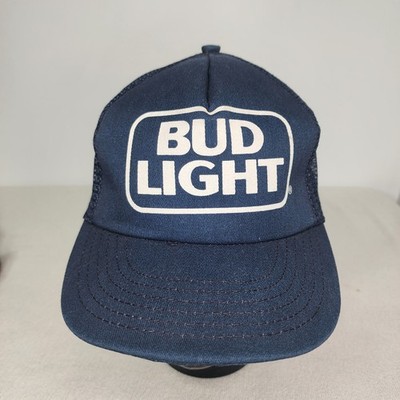 Vintage Bud Light Mesh Navy Blue Snapback Hat
