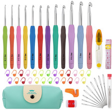 MECHEER Crochet Hooks 12 Sizes Crochet Hook Set, 51 Pack Yarn Crochet Kit for...