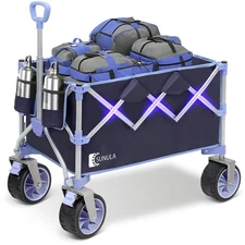 Collapsible Wagon Cart with 440lbs Weight Capacity, Heavy Duty Foldable Wagon...