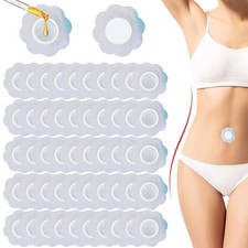 Asheyya 50 Pcs Castor Oil Pack Wrap, 6cm CastorOil Compress 6 cm, White 