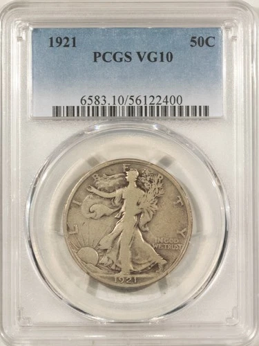 1921 WALKING LIBERTY HALF DOLLAR – PCGS VG-10