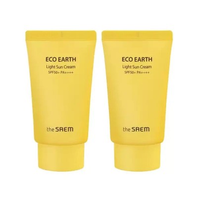 The Saem Eco Earth Light Sun Cream SPF50+ PA++++ 50g 2ea K-Beauty Brand New