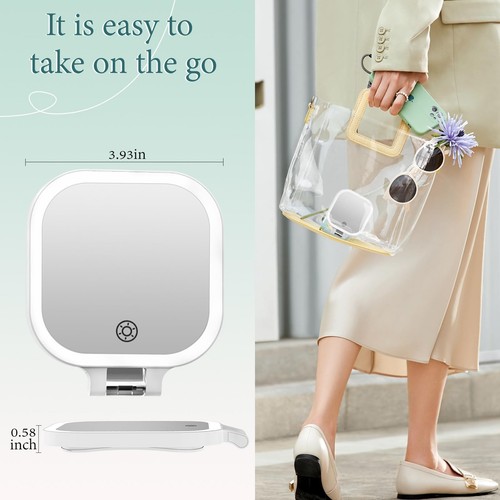 4inch 1x 10x Magnifying Travel Makeup Mirror with Lights, Rechargeable Lighte... - Picture 6 of 8