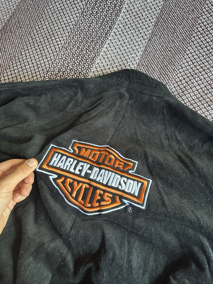 Bata Harley Davidson con estampado de llama rara ropa de salón talla única baño entrenador Foto 4 de 4