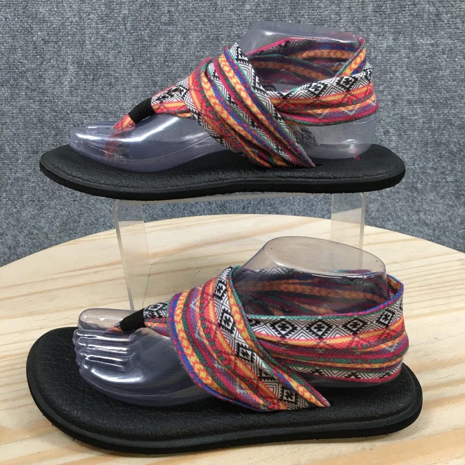 Sanuk Sandals Womens 8 Yoga Sling 2 Multicolor Toe-Post Comfort Flats SWS010535 - Image 2 of 4