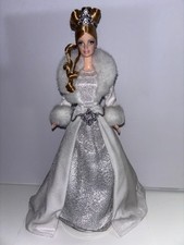2003 Mattel Holiday Visions Barbie Winter Fantasy Doll With Stand No Box