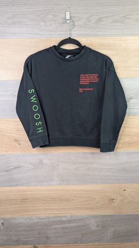 Nike Sweatshirt Youth Size Small 8 To 10 Years Black Sports Swoosh Crew Neck Kid - Picture 2 of 20