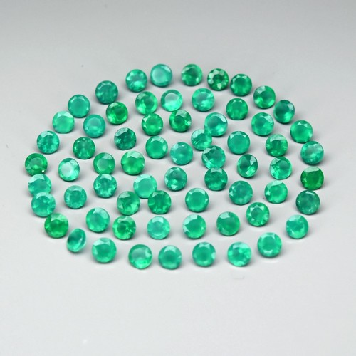 💎 4.18ct 68pcs Lot Round Natural Green Chalcedony - Africa Gemstone
