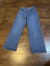 Levi's Jeans Womens Blue Ribcage Straight Ankle Button Fly 27x27 , Tag 27