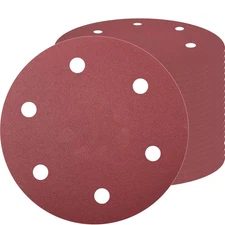 30 Pcs 9 Inch 6 Hole Drywall Sanding Discs Aluminum Oxide Sander Disc for Wood