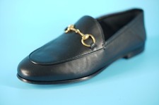 Gucci Jordaan Black Leather Horse Bit Loafers size 35 New 940 Slip On Women